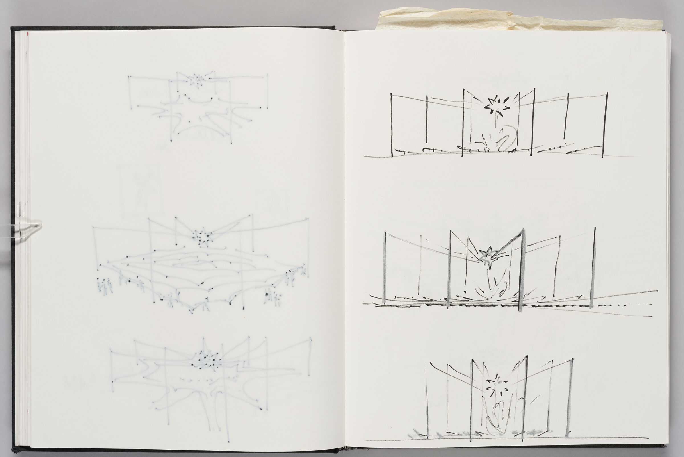 Untitled (Bleed-Through Of Previous Page, Left Page); Untitled (Media Park Fountain Designs, Right Page)