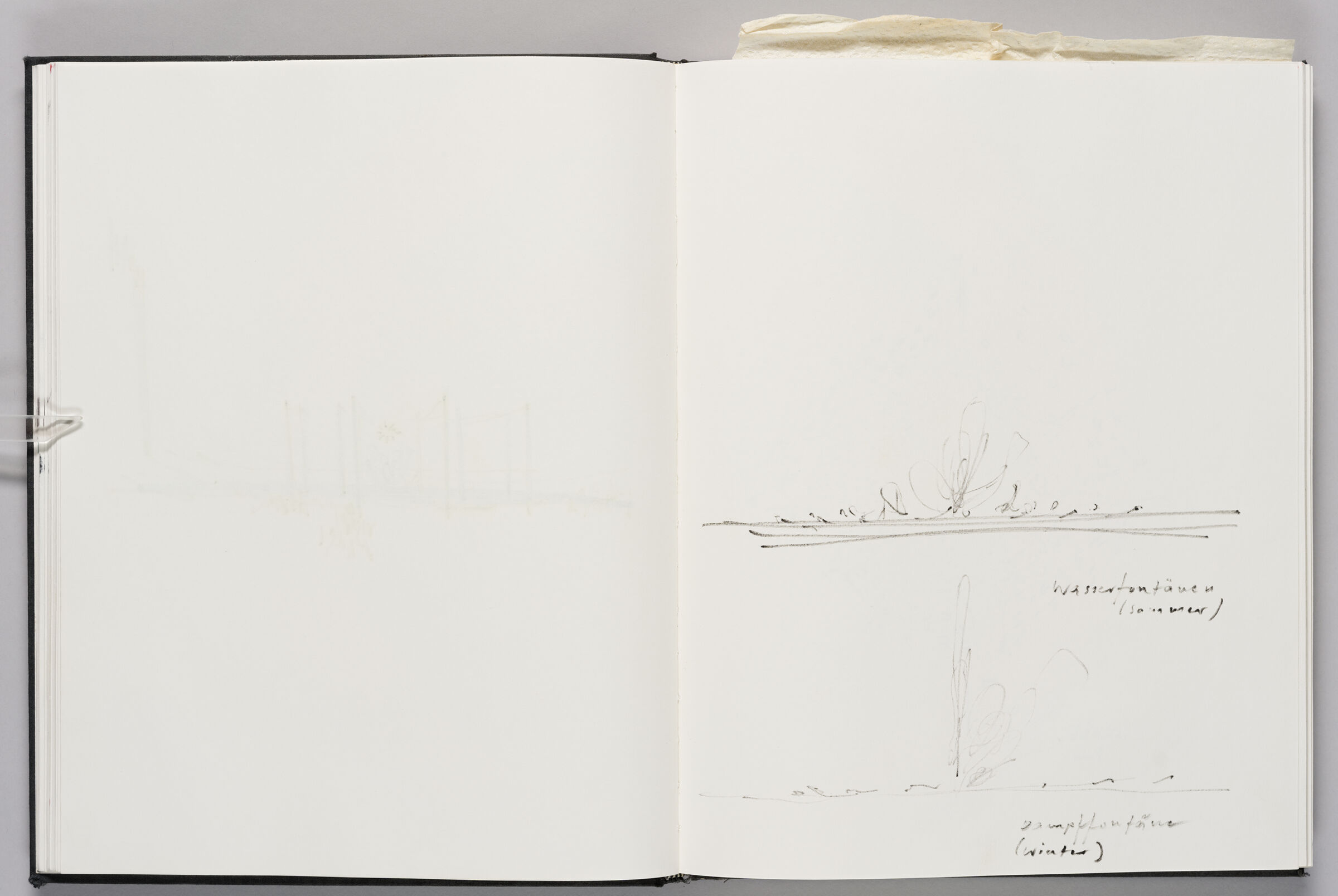 Untitled (Bleed-Through Of Previous Page, Left Page); Untitled (Media Park Fountain Design, Right Page)