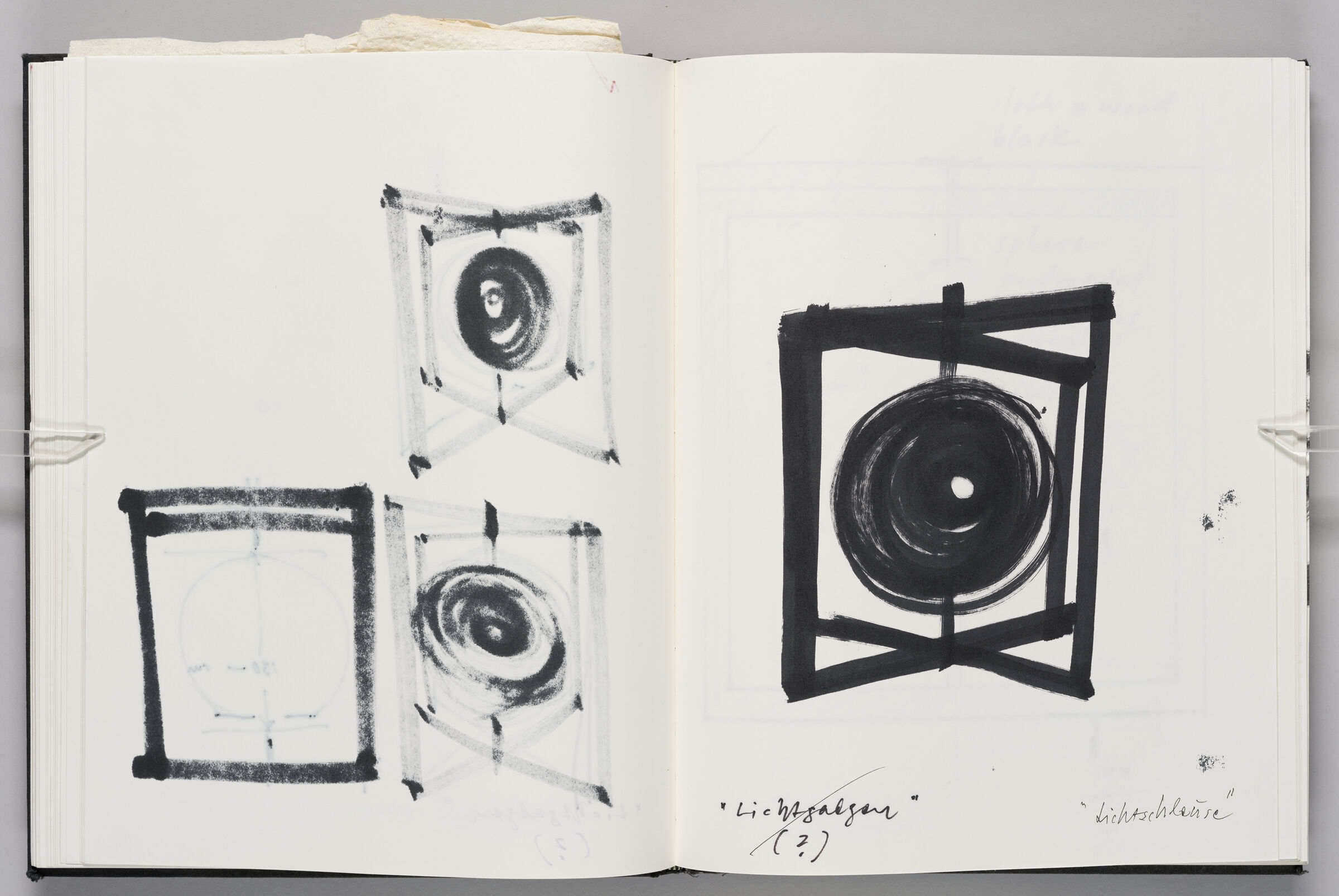 Untitled (Bleed-Through Of Previous Page And Color Transfer, Left Page); Untitled (Light Sculpture, Right Page)