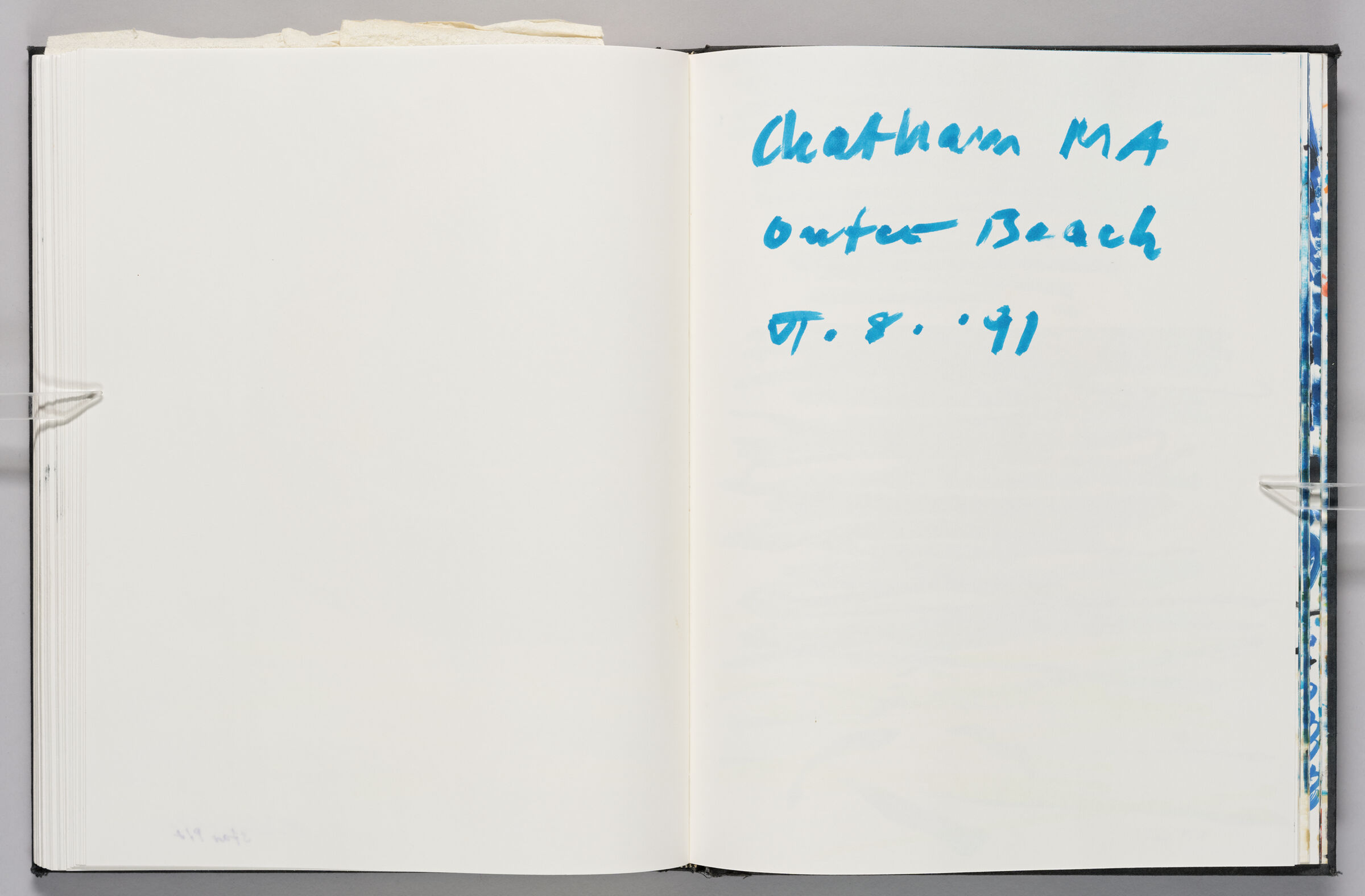 Untitled (Blank, Left Page); Untitled (Note, Right Page)