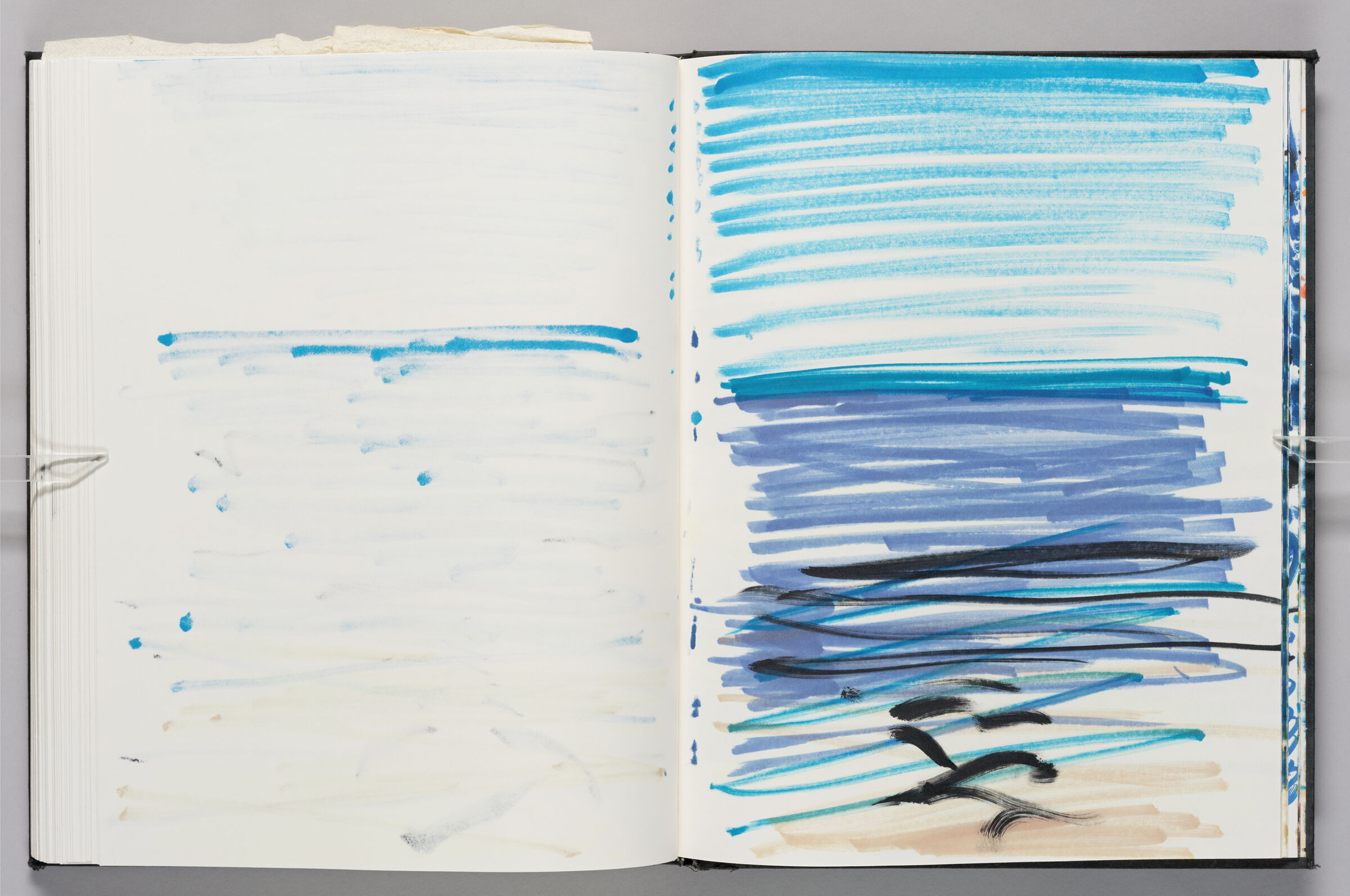 Untitled (Bleed-Through Of Previous Page, Left Page); Untitled (Beach Scene, Right Page)