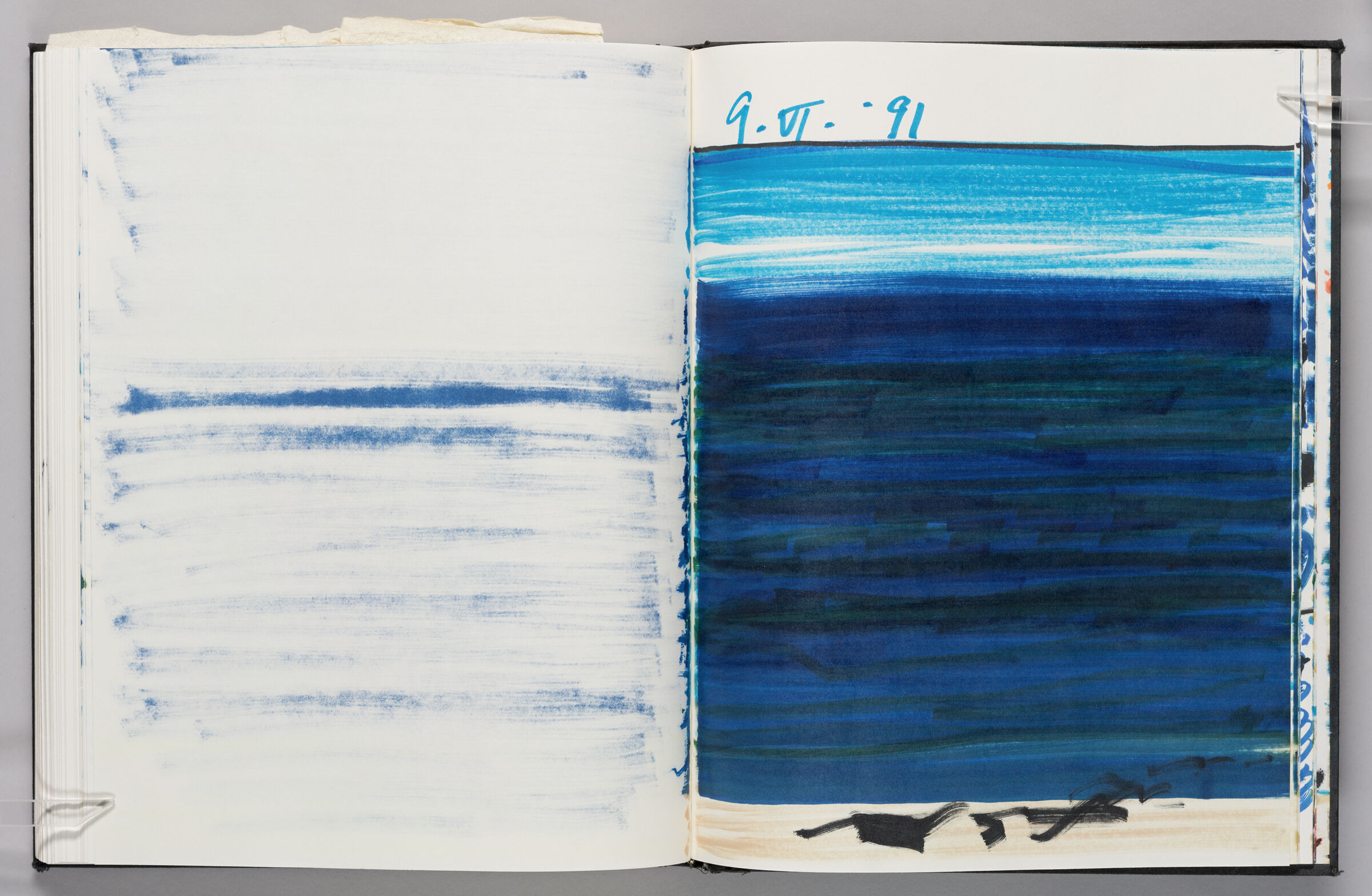 Untitled (Bleed-Through Of Previous Page, Left Page); Untitled (Beach Scene, Right Page)