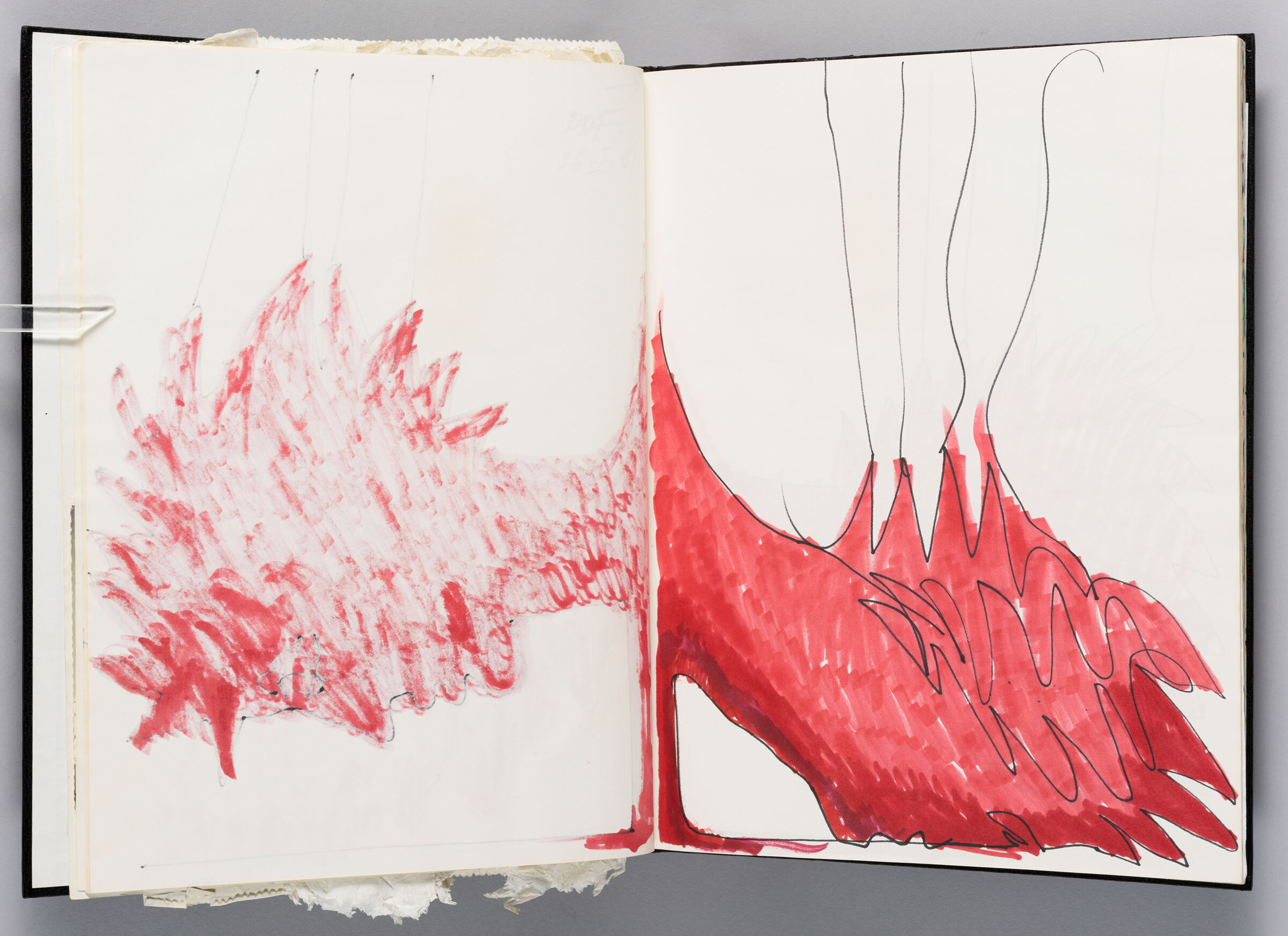 Untitled (Bleed-Through Of Previous Page, Left Page); Untitled (Sketch Of 