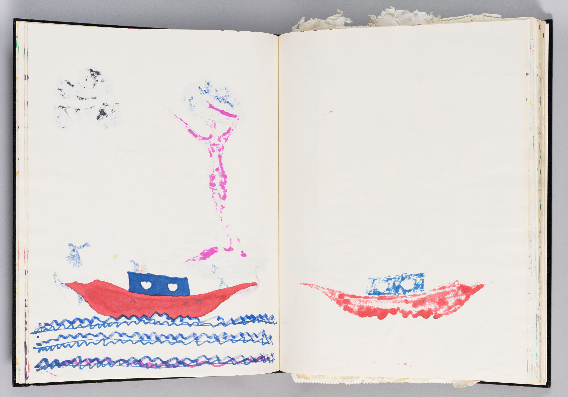 Untitled (Children's Drawing And Color Transfer, Left Page); Untitled (Bleed-Through, Right Page)
