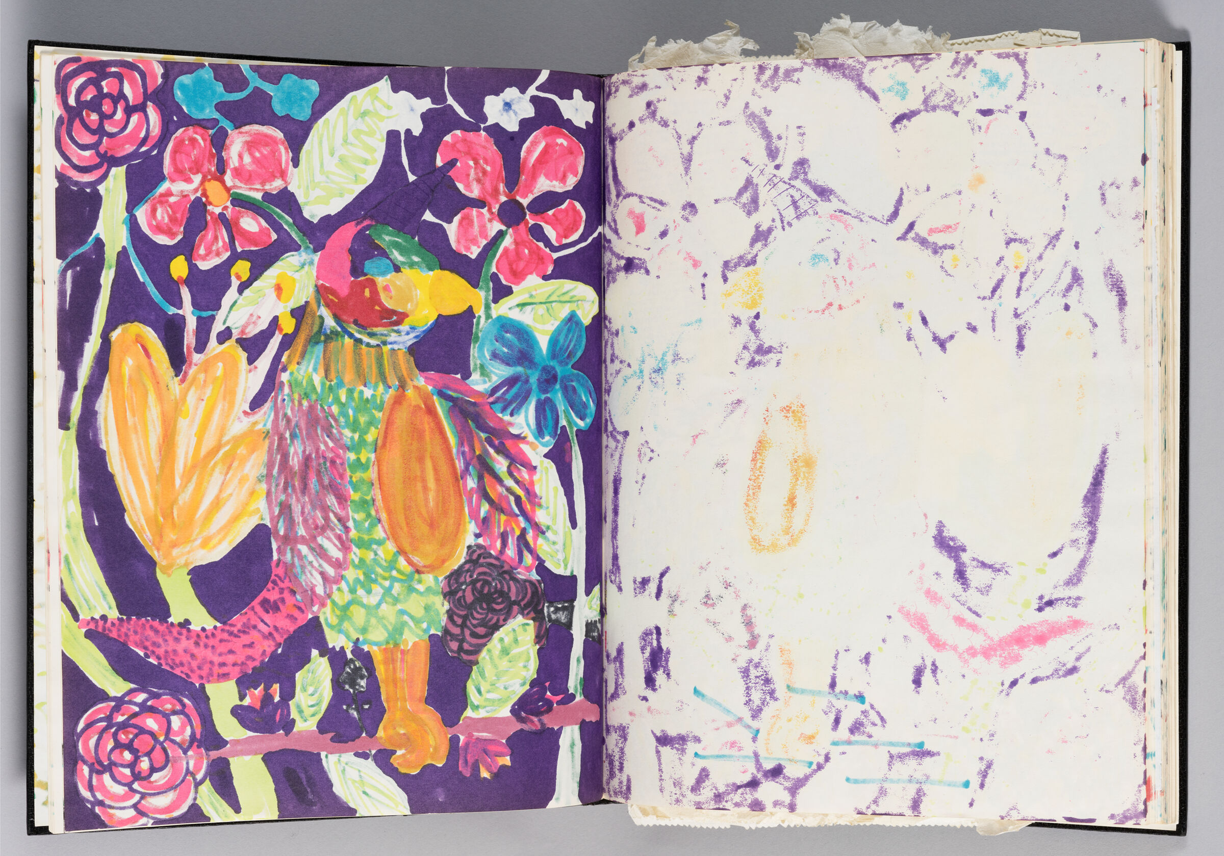 Untitled (Bleed-Through, Left Page); Untitled (Color Transfer, Right Page)