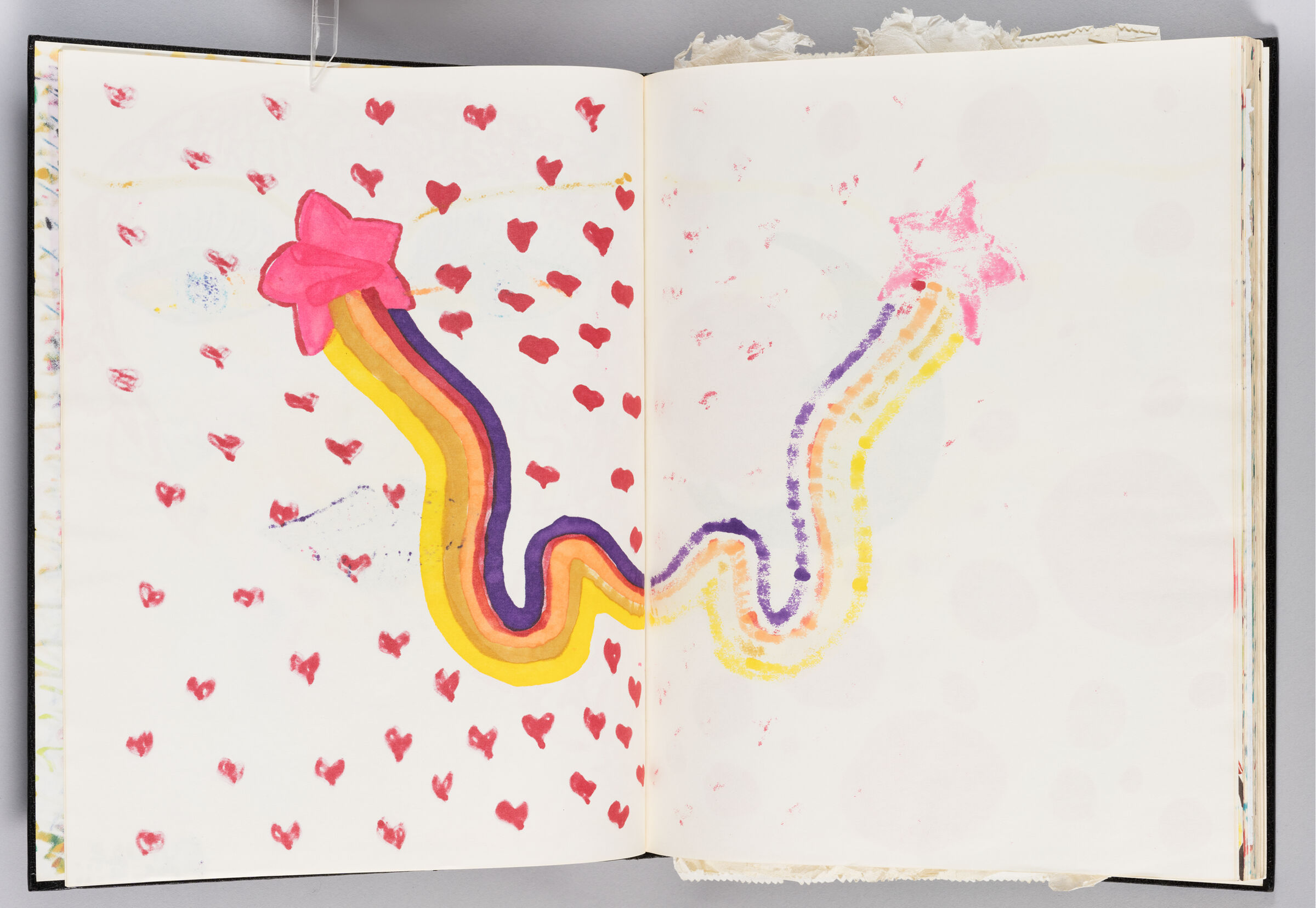 Untitled (Children's Drawing, Left Page); Untitled (Bleed-Through, Right Page)