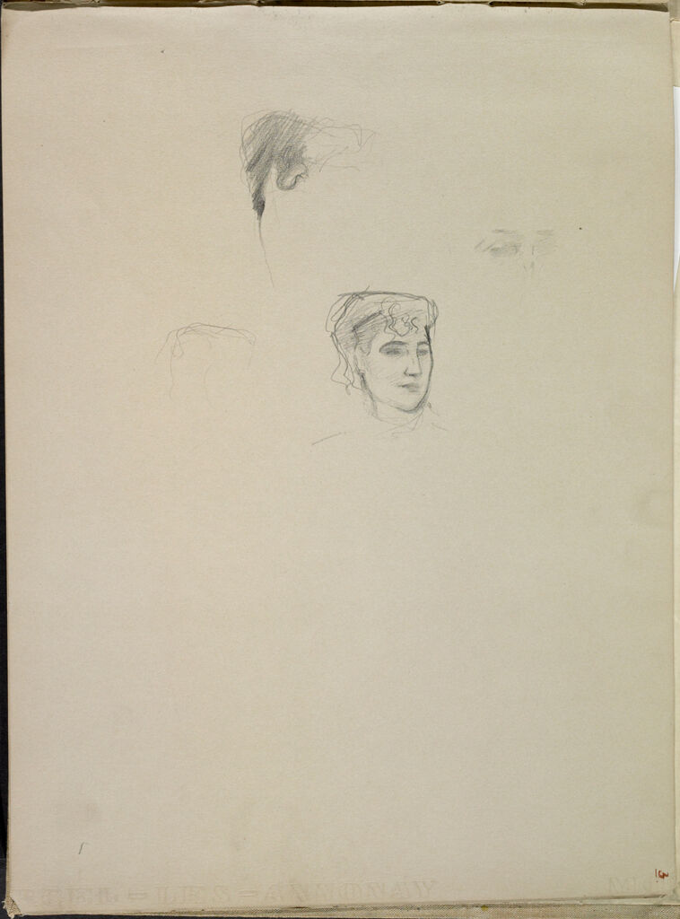 Sketches Of A Woman's Head And Facial Features; Verso: Sketch After A Painting (?)