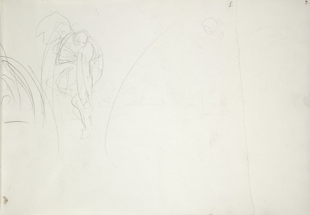 Angel With Horn; Partial Sketch Of Judgment Lunette, Boston Public Library
