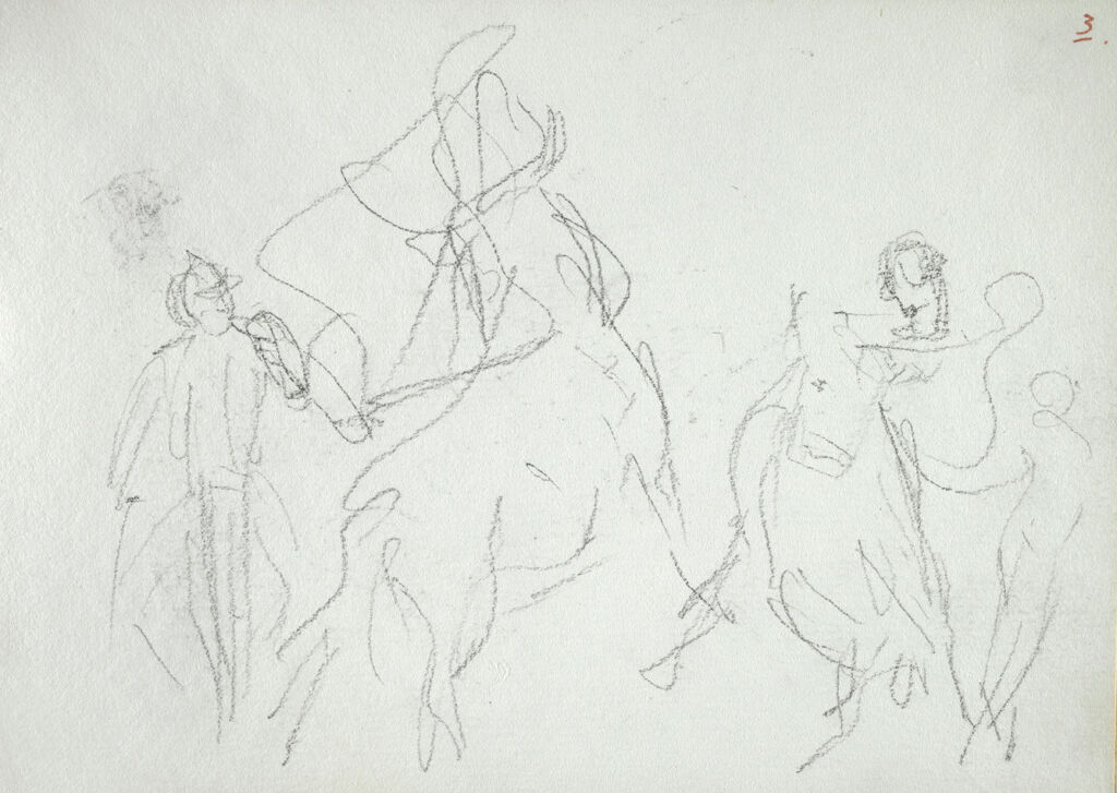 Sketches From A Bullfight; Verso: Designs For Ornament