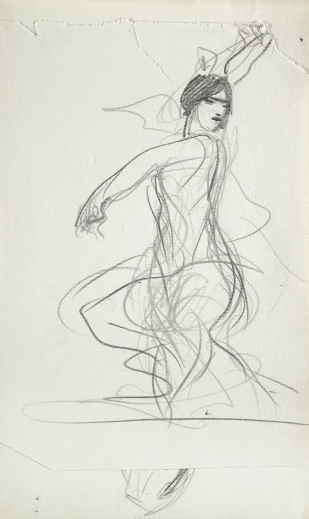 Blank Page; Verso: Sketch Of Carmencita Dancing