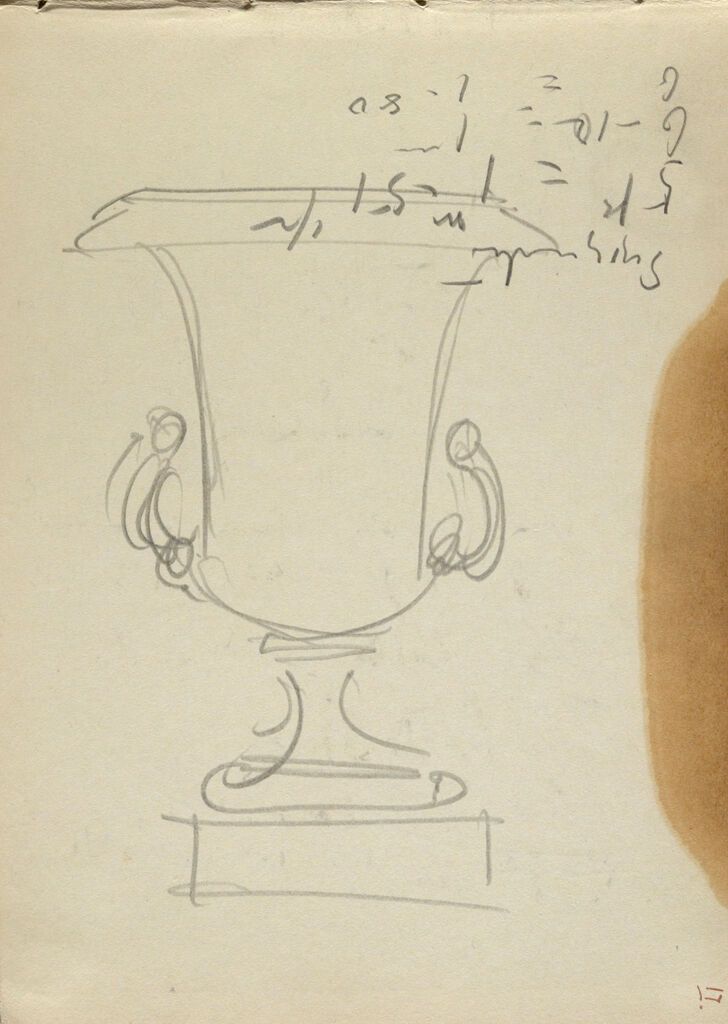 Inscription And Sketch Of Urn; Verso: Sketches Of Doorways