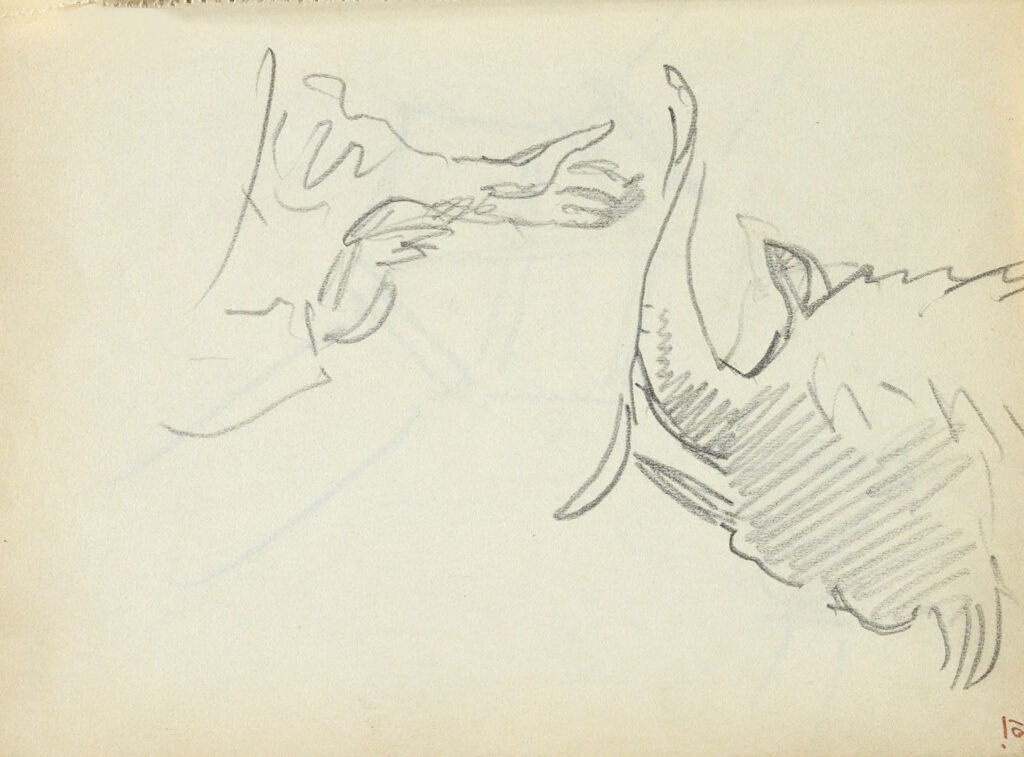 Sketch Of Goat And Hand
