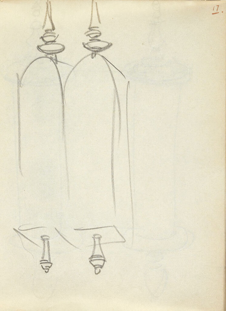 Sketches Of Torah Scrolls (Recto And Verso)
