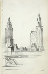 Manhattan Skyline With Chrysler Building; Verso: Blank Page