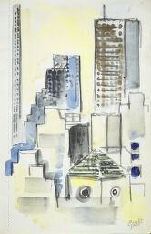 Manhattan Skyline; Verso: Blank Page