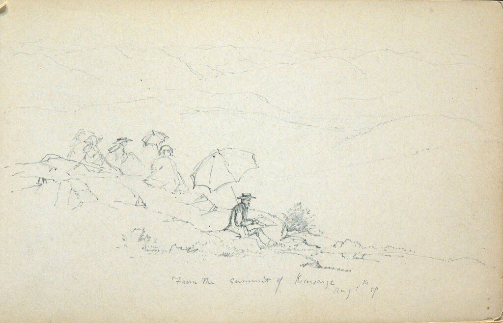 Seated Figures In A Landscape; Verso: Partial Landscape With Saco River, New Hampshire