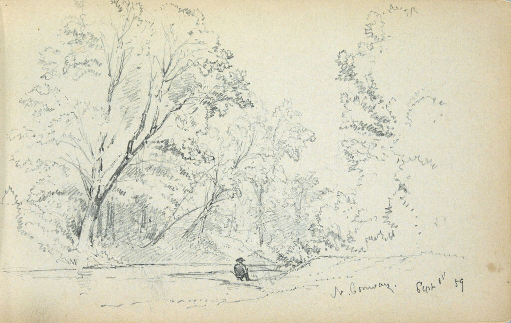 Landscape With Figure, North Conway, New Hampshire; Verso: Blank Page
