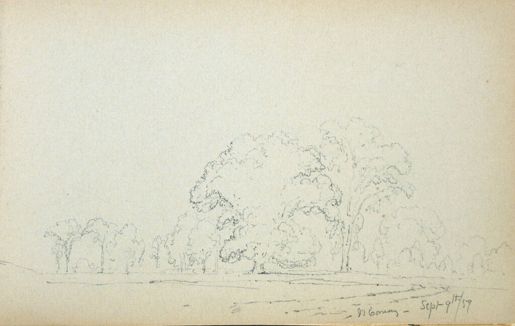 Landscape With Trees, North Conway, New Hampshire; Verso: Blank Page