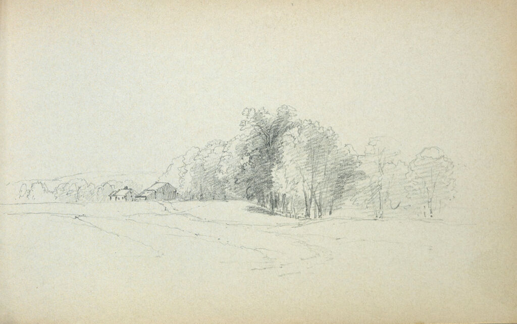 Landscape With Buildings; Verso: Blank Page