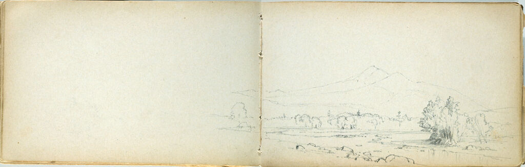 Partial Landscape With Stream; Verso: Blank Page