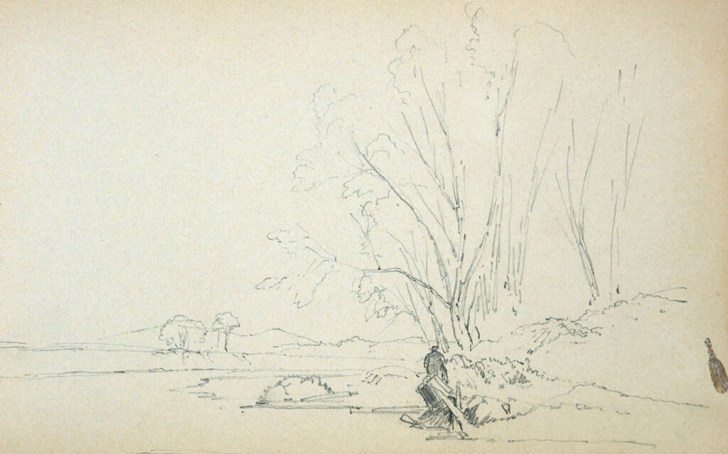 Landscape With Figures; Verso: Blank Page
