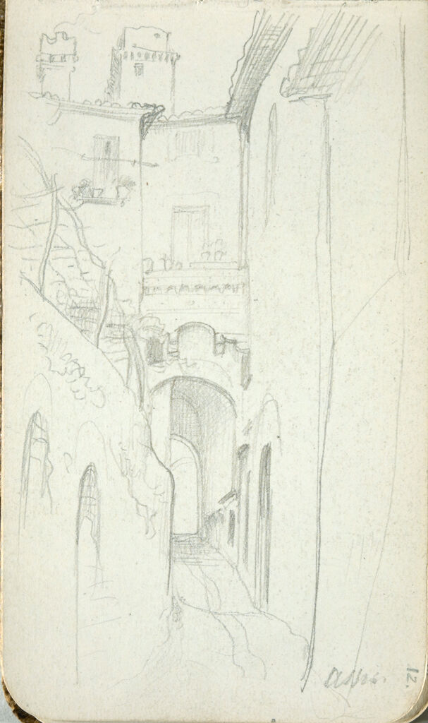 Street In Assisi; Verso: Landscape/Townscape (Continues On Page 13 Recto)