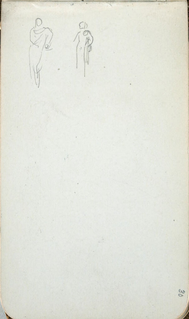 Two Female Figures; Verso: Blank Page