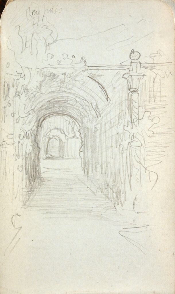 Blank Page; Verso: Garden Arch