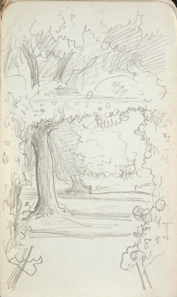 Blank Page; Verso: Garden Landscape