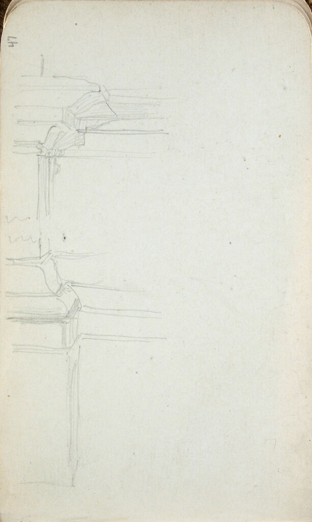 Architectural Study; Verso: Sketches Of Vessels