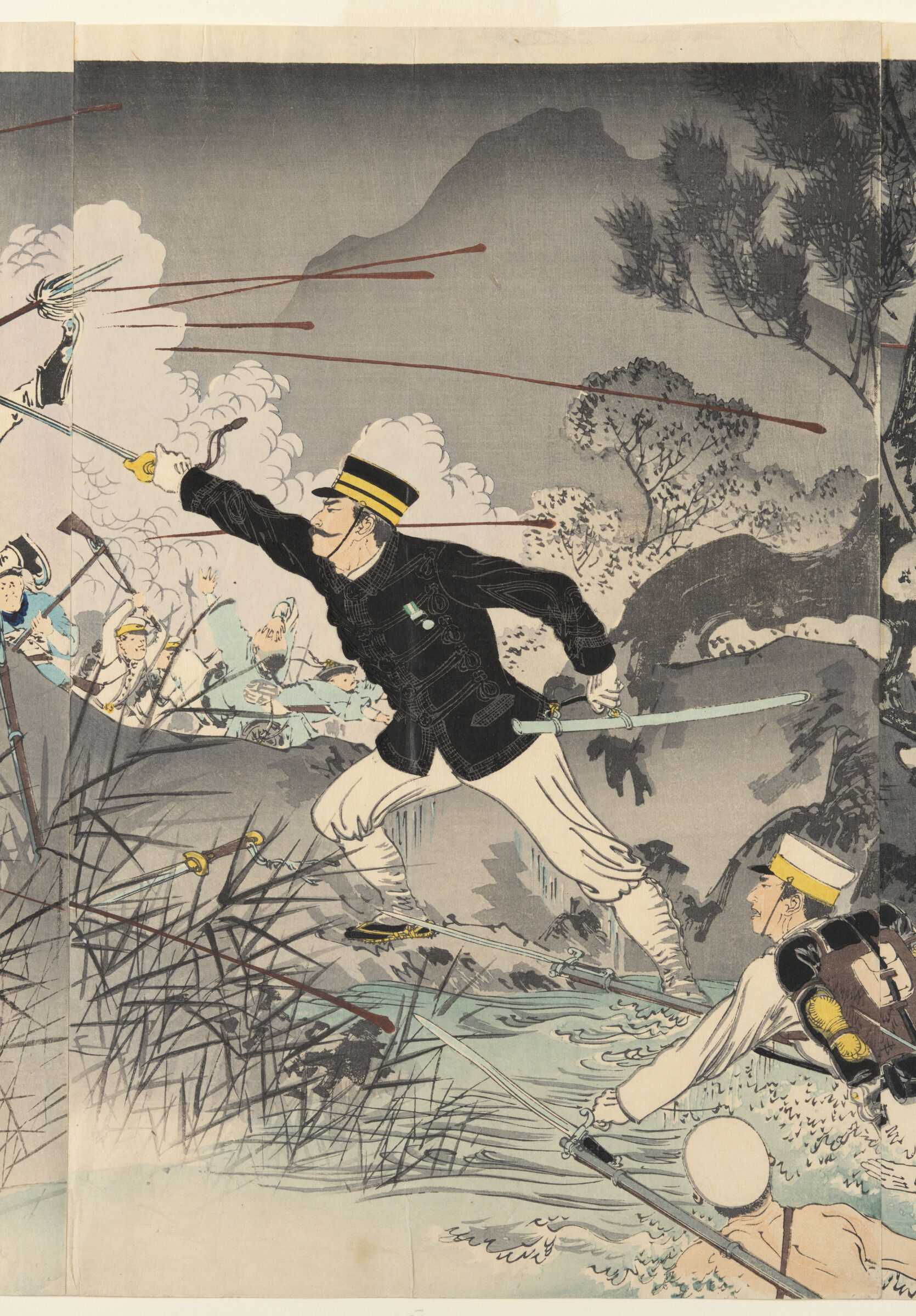 Captain Matsuzaki Crossing Anjō Reveals His Great Bravery (Anjō O Watari Daigekisen Matsuzaki Taii Yūmō)