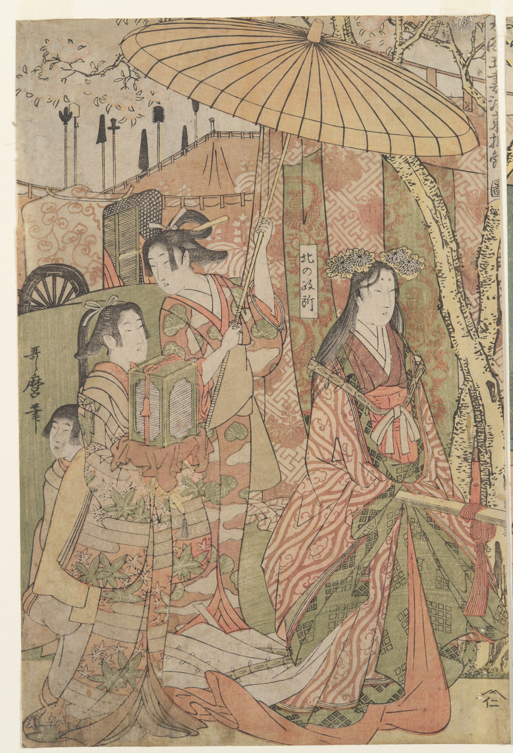Hideyoshi And His Five Wives Viewing The Cherry Blossoms At Higashiyama