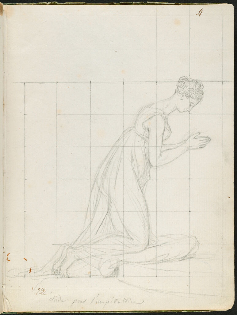 The Empress Josephine, Kneeling To Receive The Imperial Crown; Verso: Faint Sketch Of Hortense De Beauharnais, The Princess Louis, Holding The Hand Of Her Son, Prince Napoleon-Charles