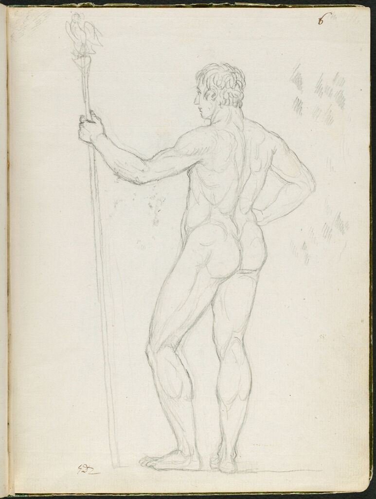 Nude Study Of Consul Lebrun Holding The Imperial Insignia; Verso: Faint Sketch Of The Comtesse De La Rochefoucauld And The Comtesse De La Valette