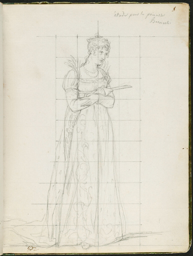 Elisa Bonaparte, The Princess Bacciochi, Princess Of Lucca And Piombino; Verso: Faint Sketch Of Maréchal Berthier Holding The Imperial Orb Of Charlemagne