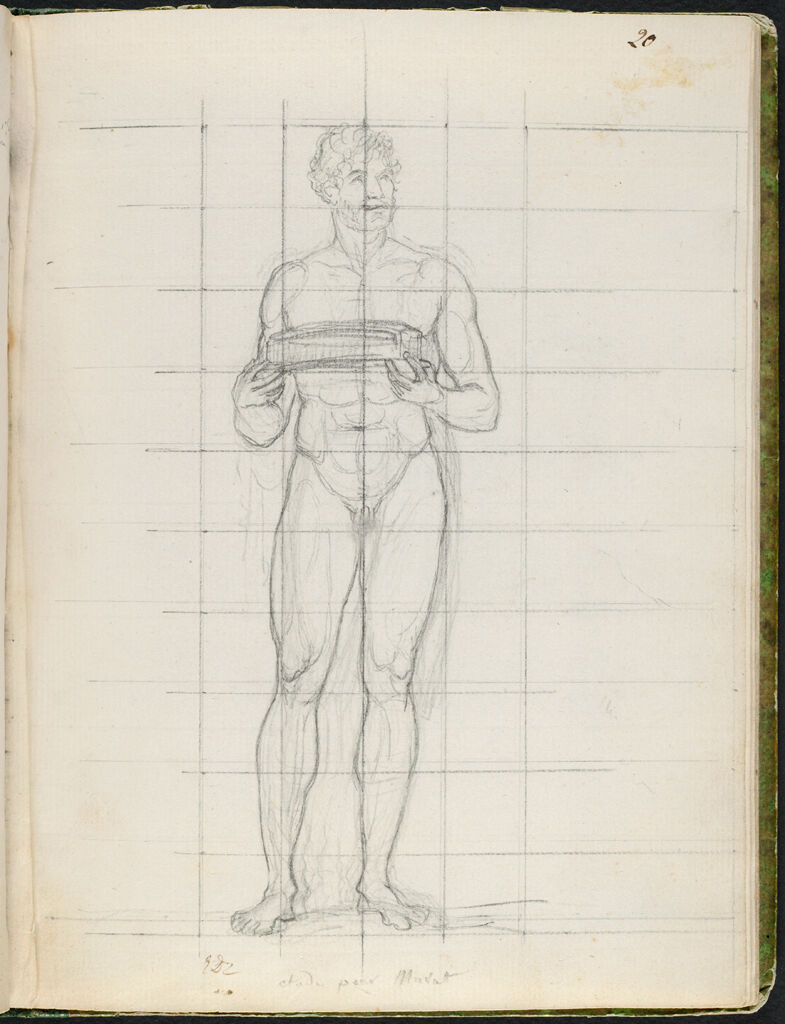 Nude Study Of Prince Joachim Murat, Later King Of Naples, Holding The Cushion For The Empress' Crown; Verso: Blank Page