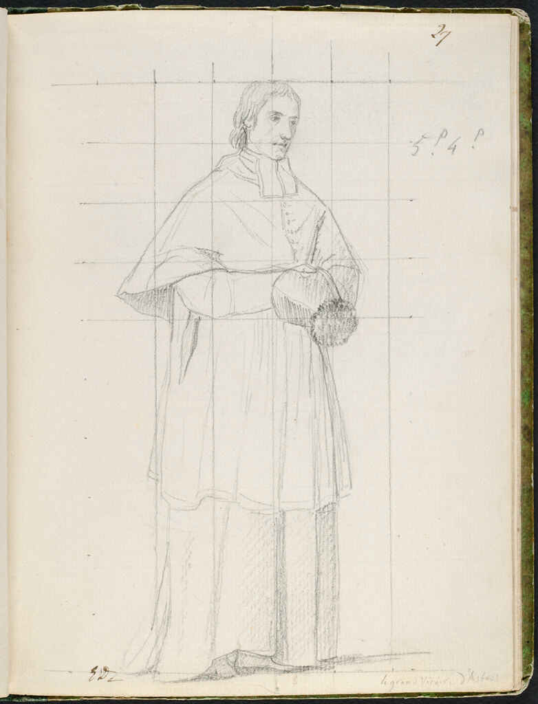Monsieur D'astros, Vicar-General Of The Archdiocese Of Paris; Verso: Faint Sketch Of Talleyrand Holding A Pillow