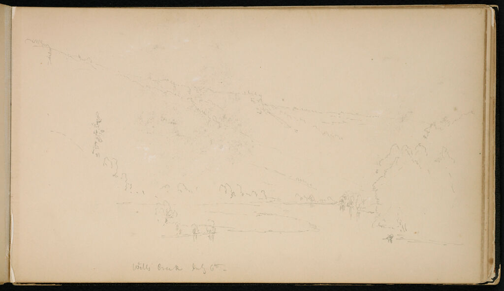 Wills Creek Landscape; Verso: Tree; Male Profile Head; Kauterskill Falls