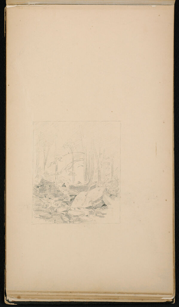 Rocky Landscape With Trees; Verso: Kauterskill Clove From Haines Falls: Three Sketches