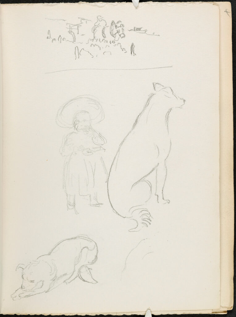 Sketches Of A Child And A Dog; Verso: Blank Page