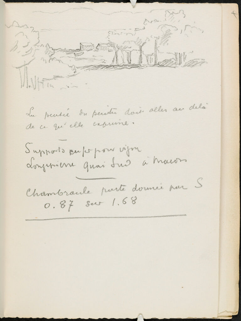 Sketch Of A Landscape; Inscription; Verso: Blank Page