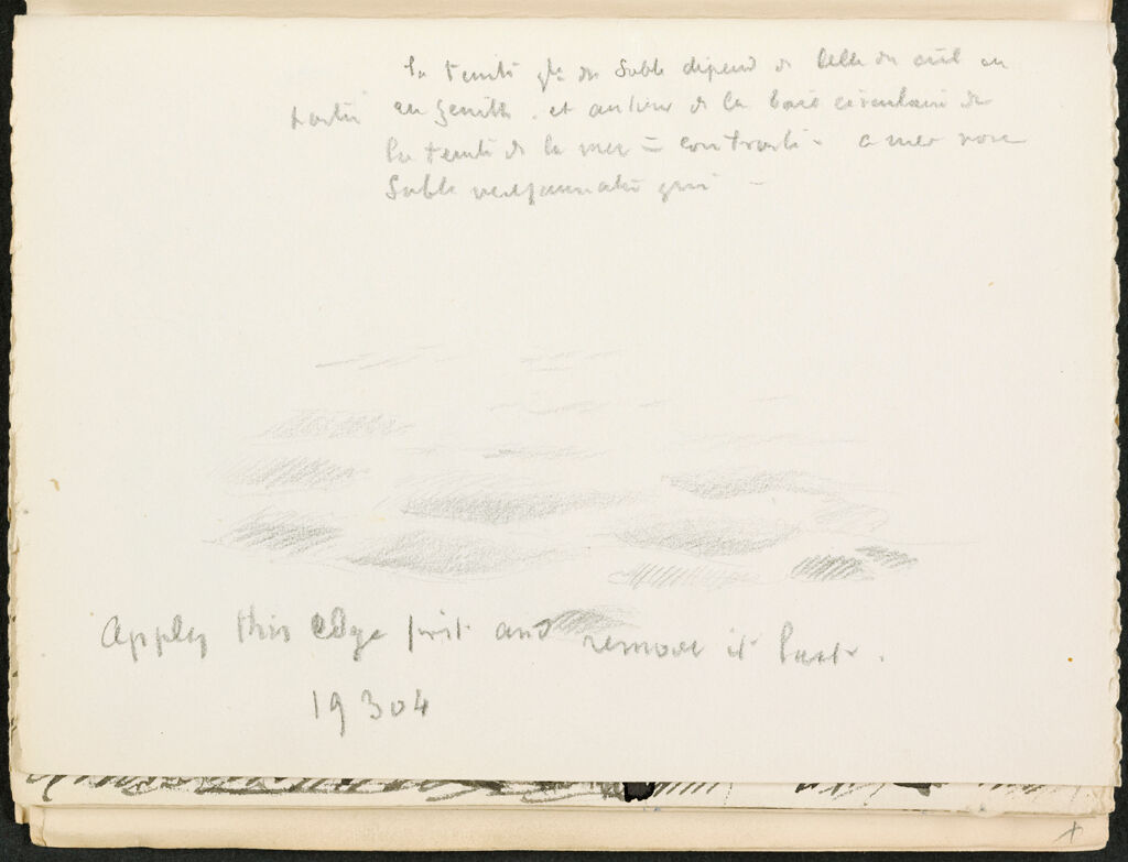 Study Of Waves; Inscriptions; Verso: Blank Page