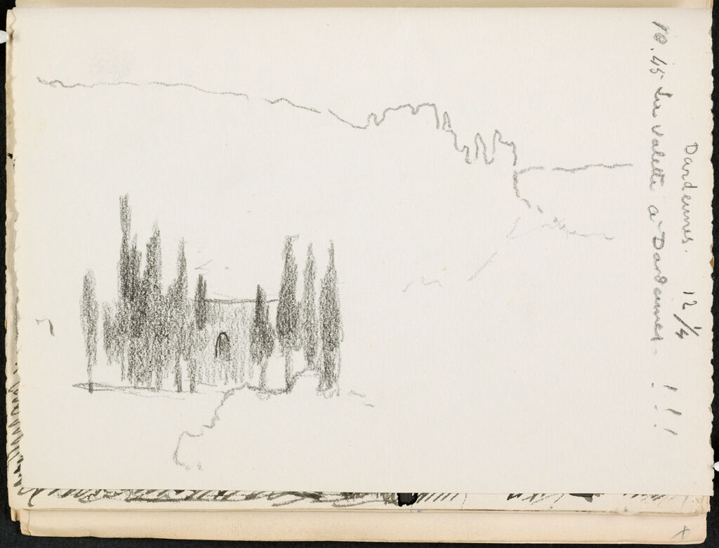 A Landscape With Cypresses; Verso: Blank Page