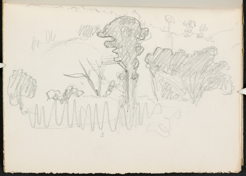 Sketch Of A Landscape; Verso: Blank Page