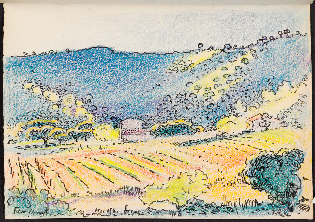 Landscape With Fields; Verso: Blank Page