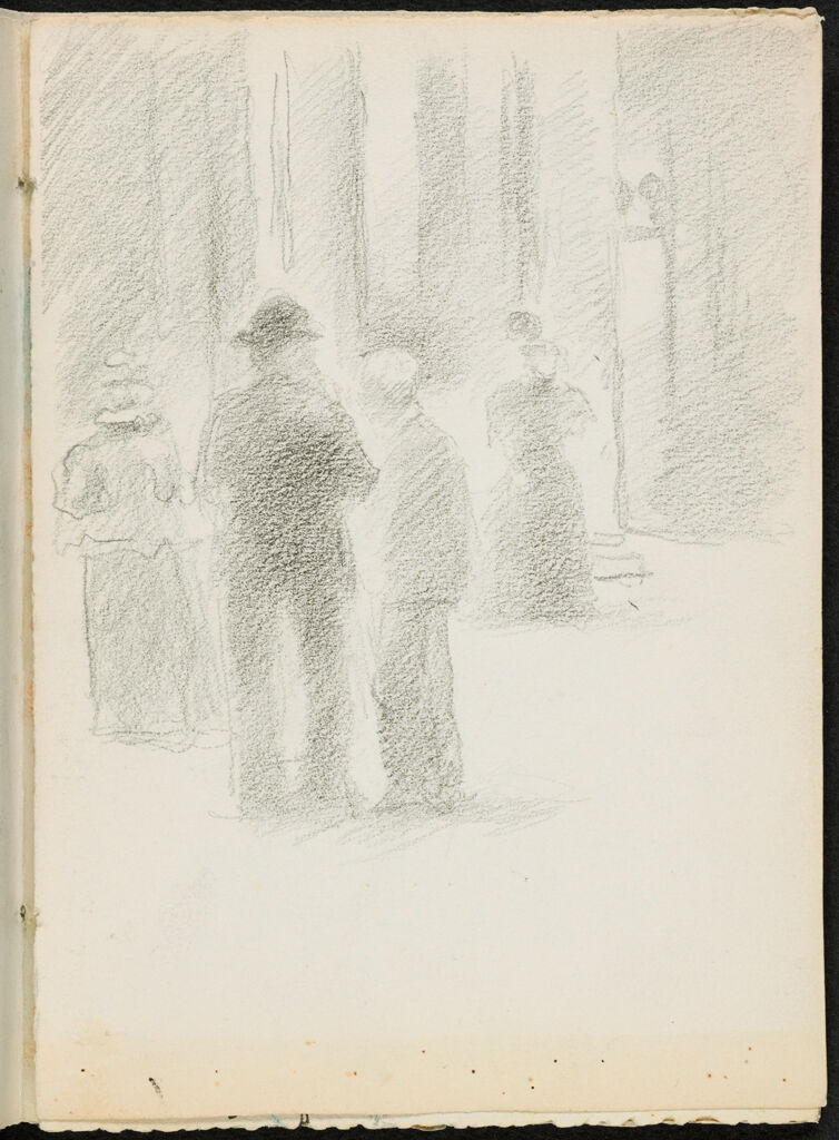 View Of A Street With Figures; Verso: Blank Page