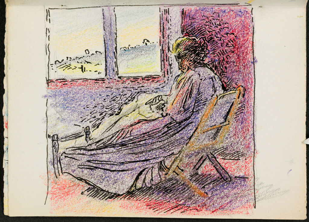 Seated Woman Before A Window; Verso: Blank Page