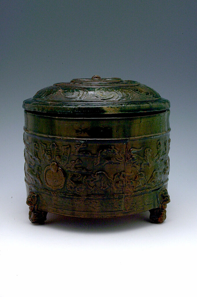 Cylindrical Tripod Vessel (Lian) With Domed Cover