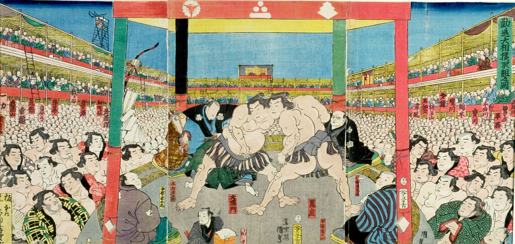 Triptych: Sumō Wrestling Tournament (Kanzin Ōsumō Torikumi No Zu)