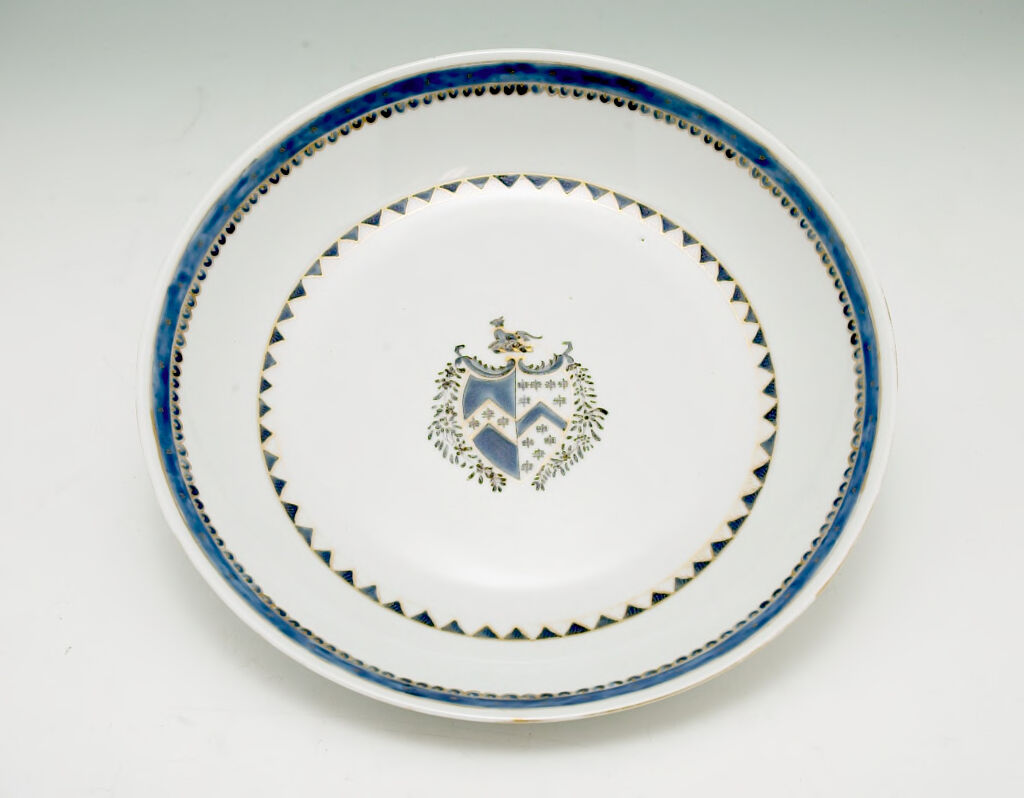 Circular Dish With Armorial Decoration (One Of Two From A Set)